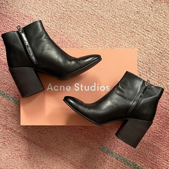 Acne Studios Black Ankle Booties (Size 39) - Picture 1 of 9